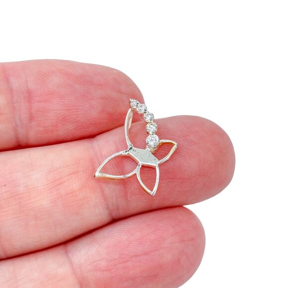 Estate Sterling Silver 925 Cubic Zirconia Butterfly - Picture 1 of 9